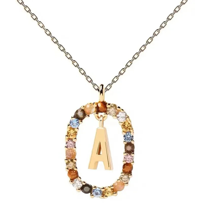 Letter Pendant Gemstone