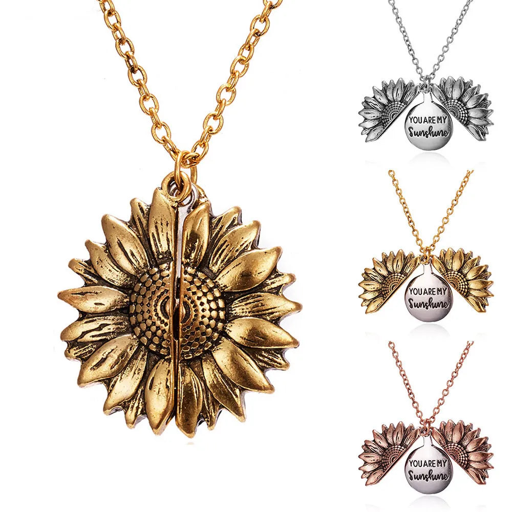 'You Are My Sunshine' Sunflower Necklace