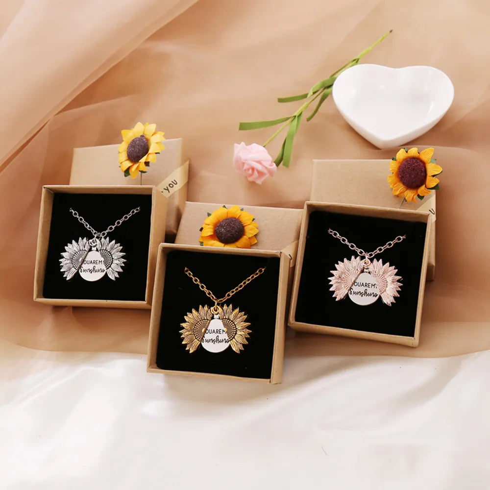 'You Are My Sunshine' Sunflower Necklace