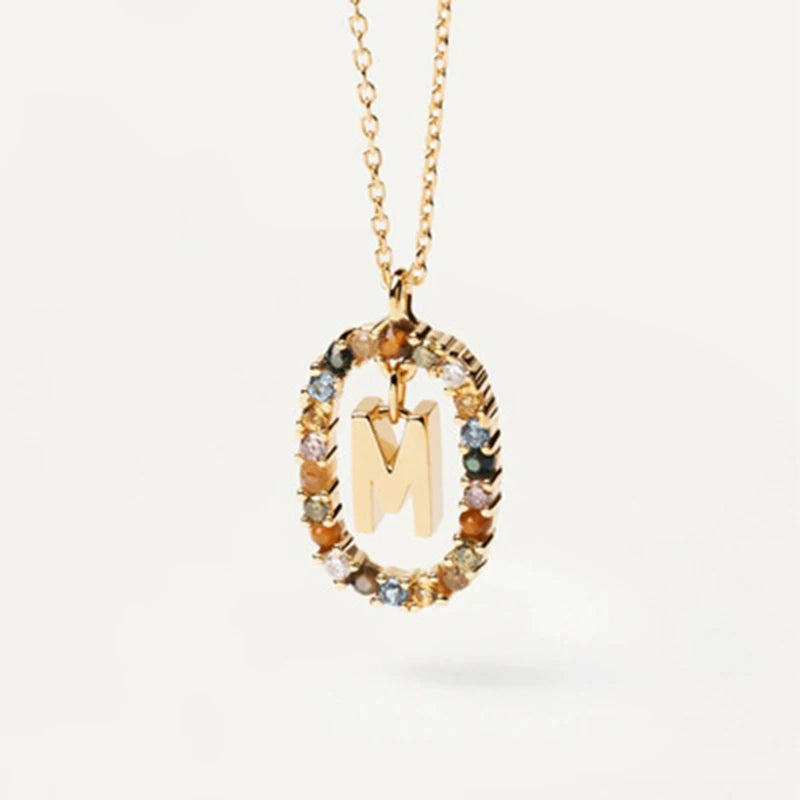 Letter Pendant Gemstone