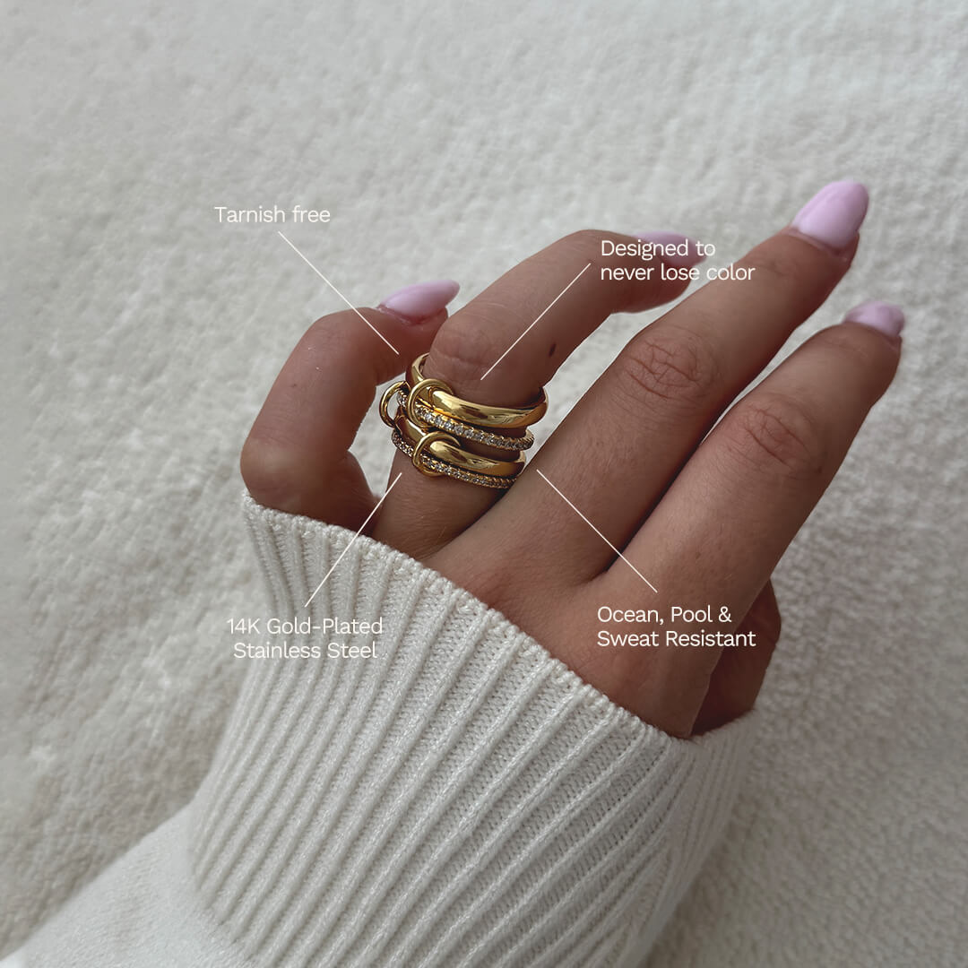 Liyanna Sparkling Rhinestone Stacked Ring