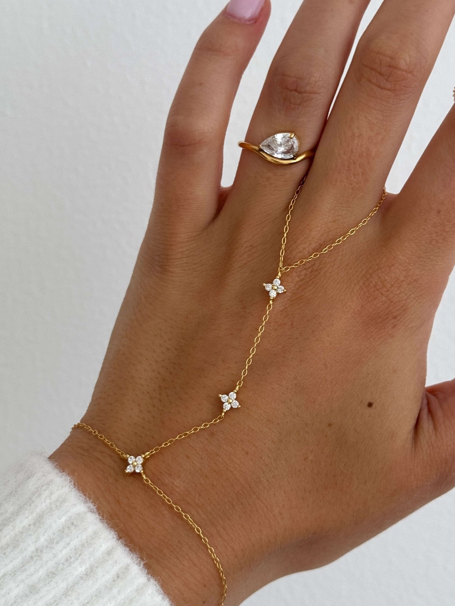 Bague Zarina en zircone taille poire