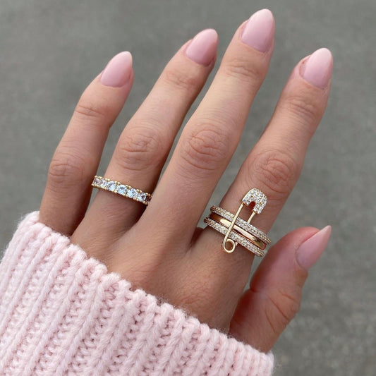 Safety Pin Ring | Gold