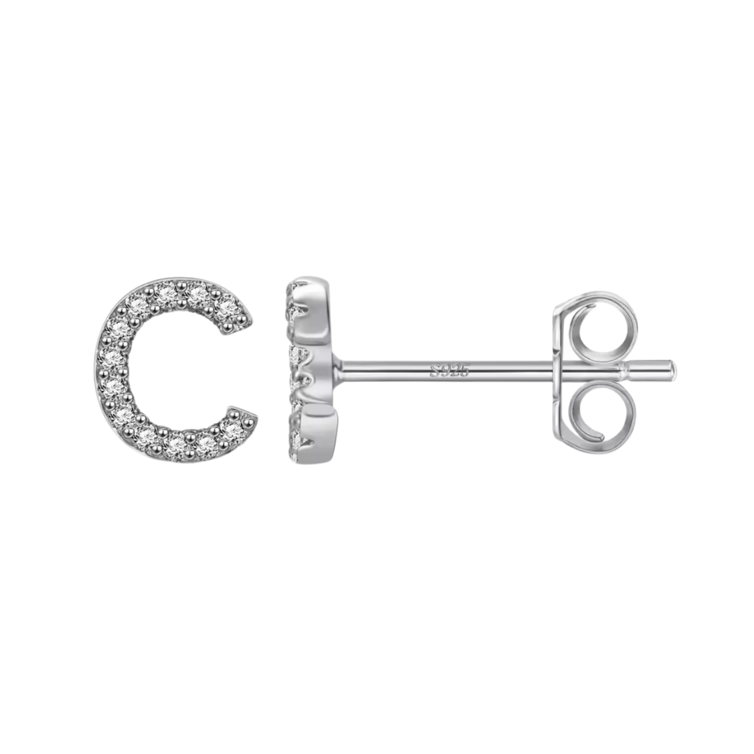 Initial Earring | Silver