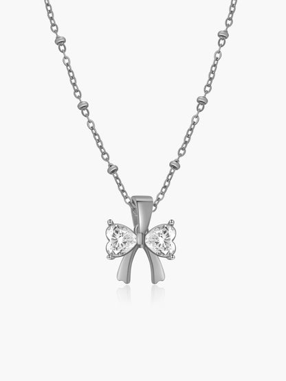 Amira bow Zirconia Bow Pendant Necklace