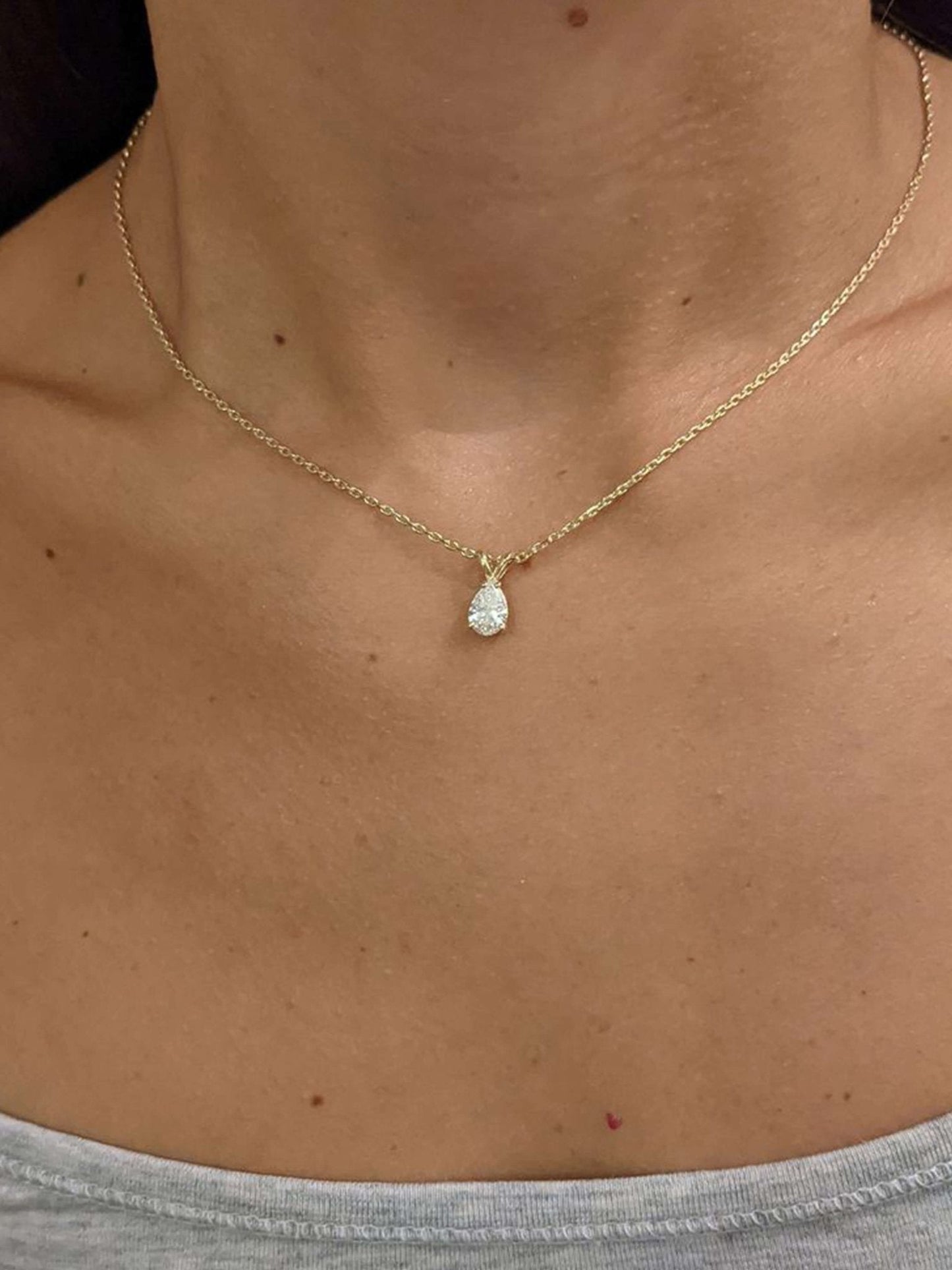 Diana Pear Cut Zirconia Pendant Necklace