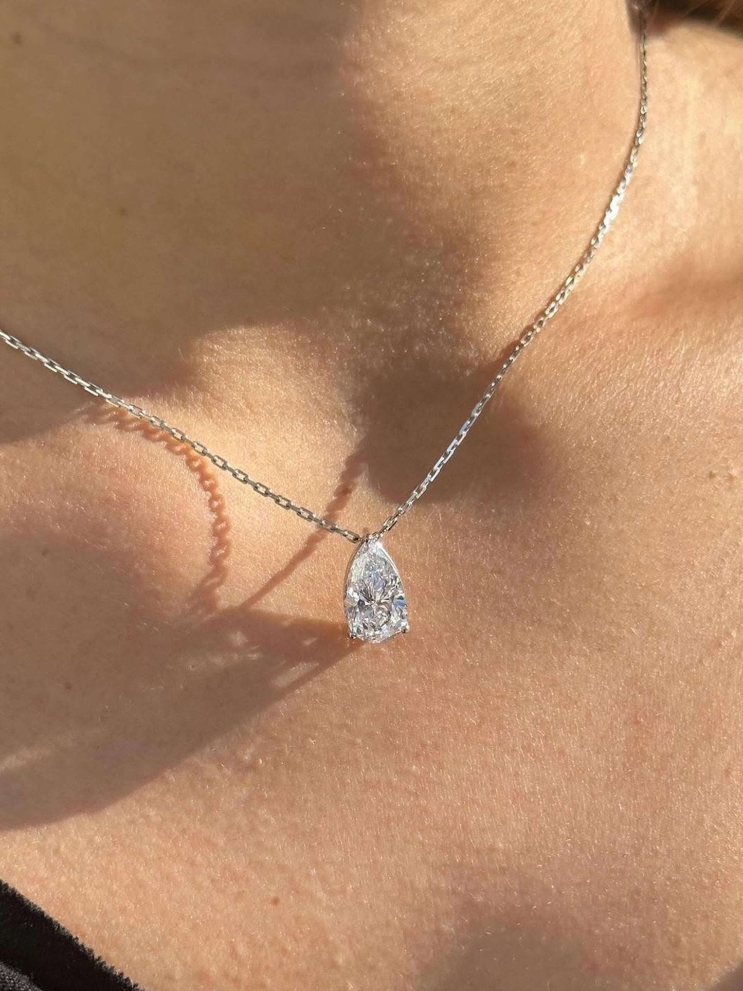 Diana Pear Cut Zirconia Pendant Necklace