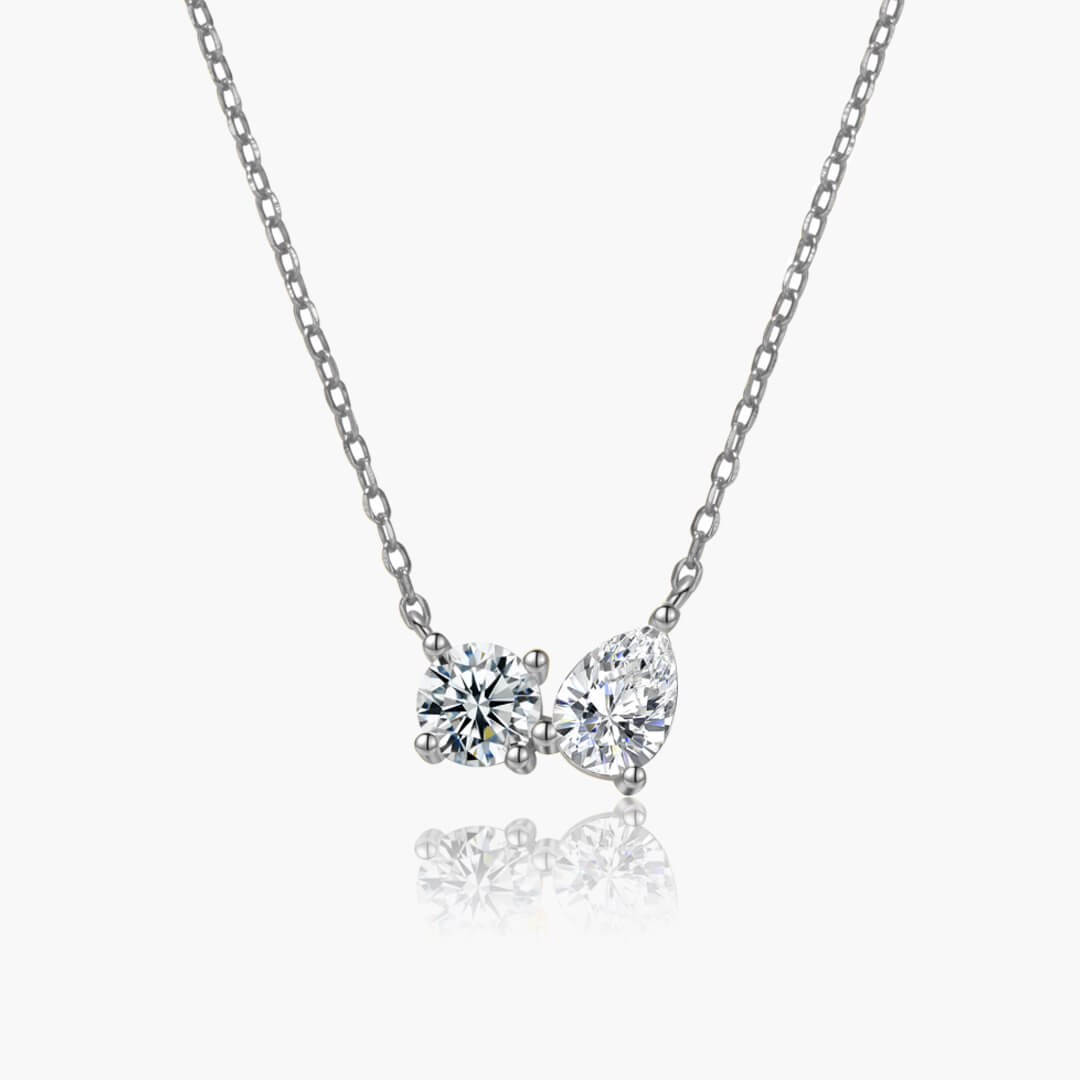 Sarah Twin Zirconia Pendant Necklace