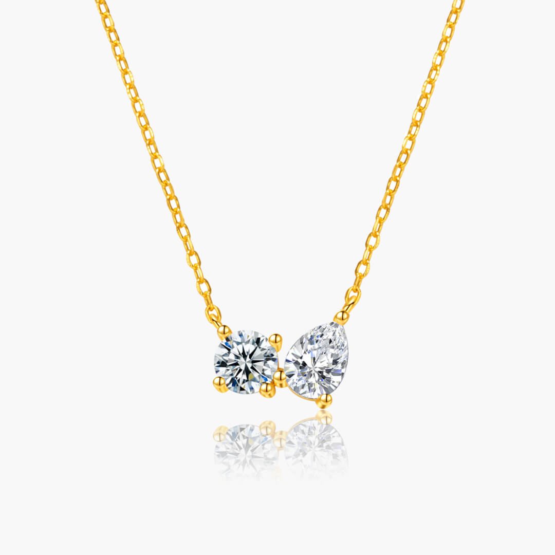 Sarah Twin Zirconia Pendant Necklace