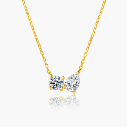 Sarah Twin Zirconia Pendant Necklace