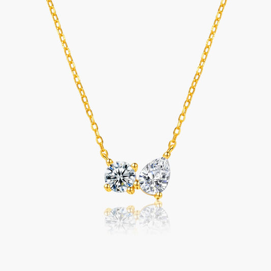 Sarah Twin Zirconia Pendant Necklace