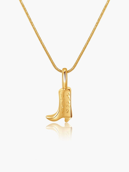 Cowgirl Boot Pendant Necklace