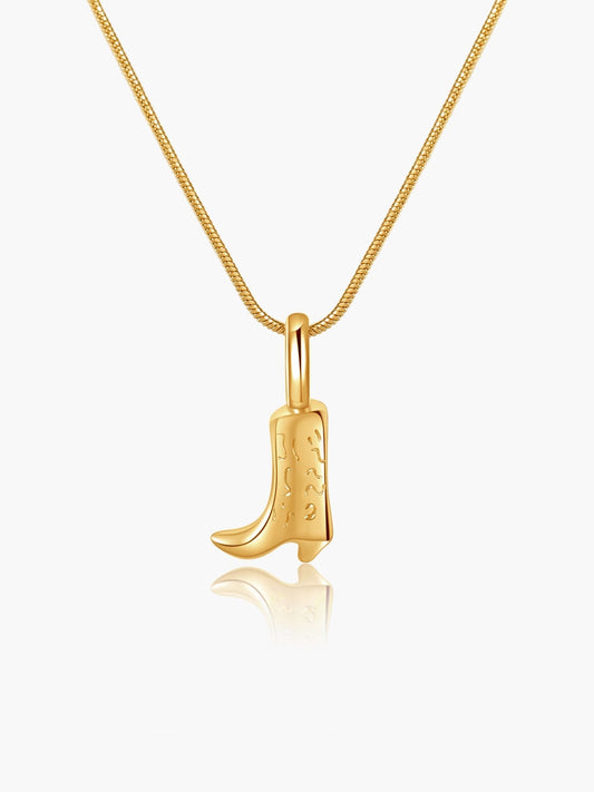 Cowgirl Boot Pendant Necklace
