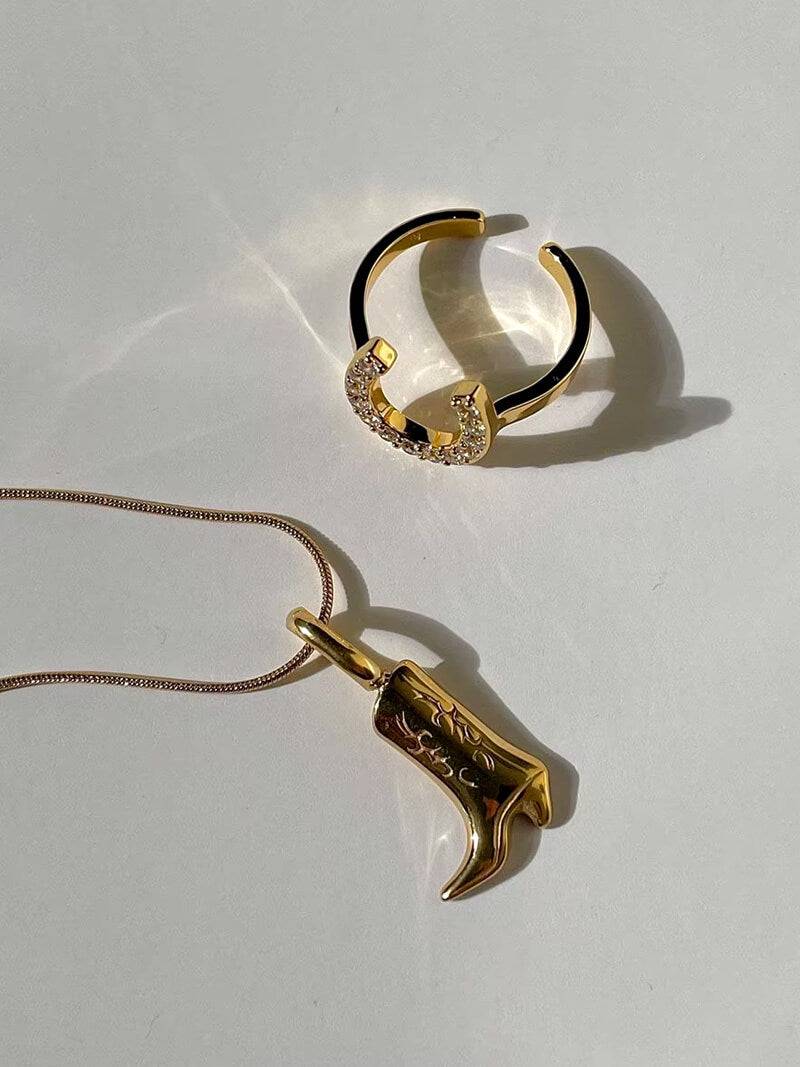 Cowgirl Boot Pendant Necklace