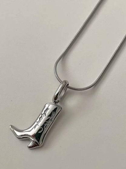 Cowgirl Boot Pendant Necklace