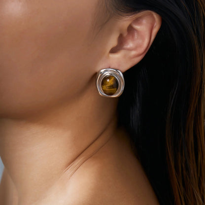 Emma Oval Natural Stone Earrings