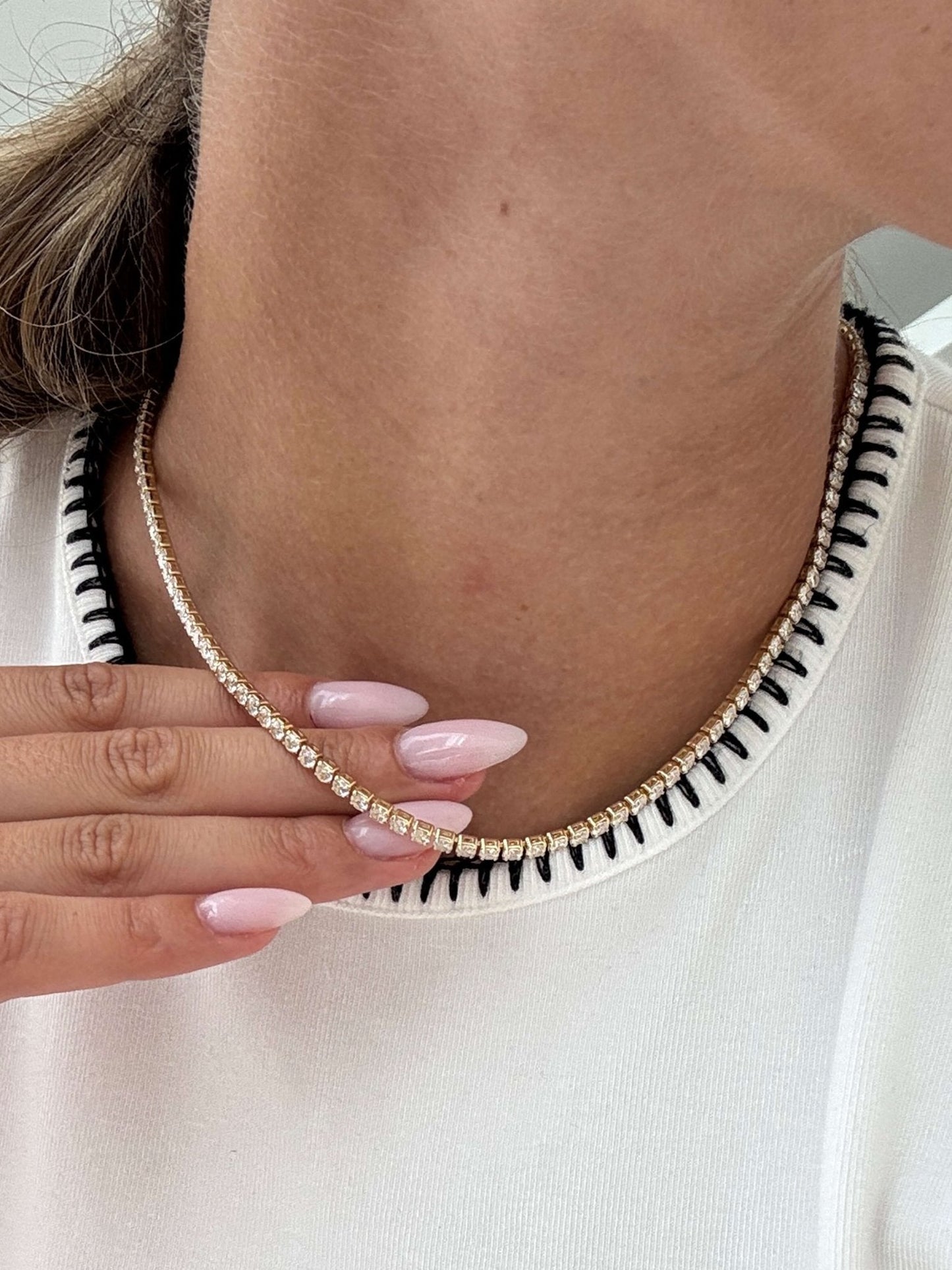 Zaza Zirconia Tennis Choker Necklace