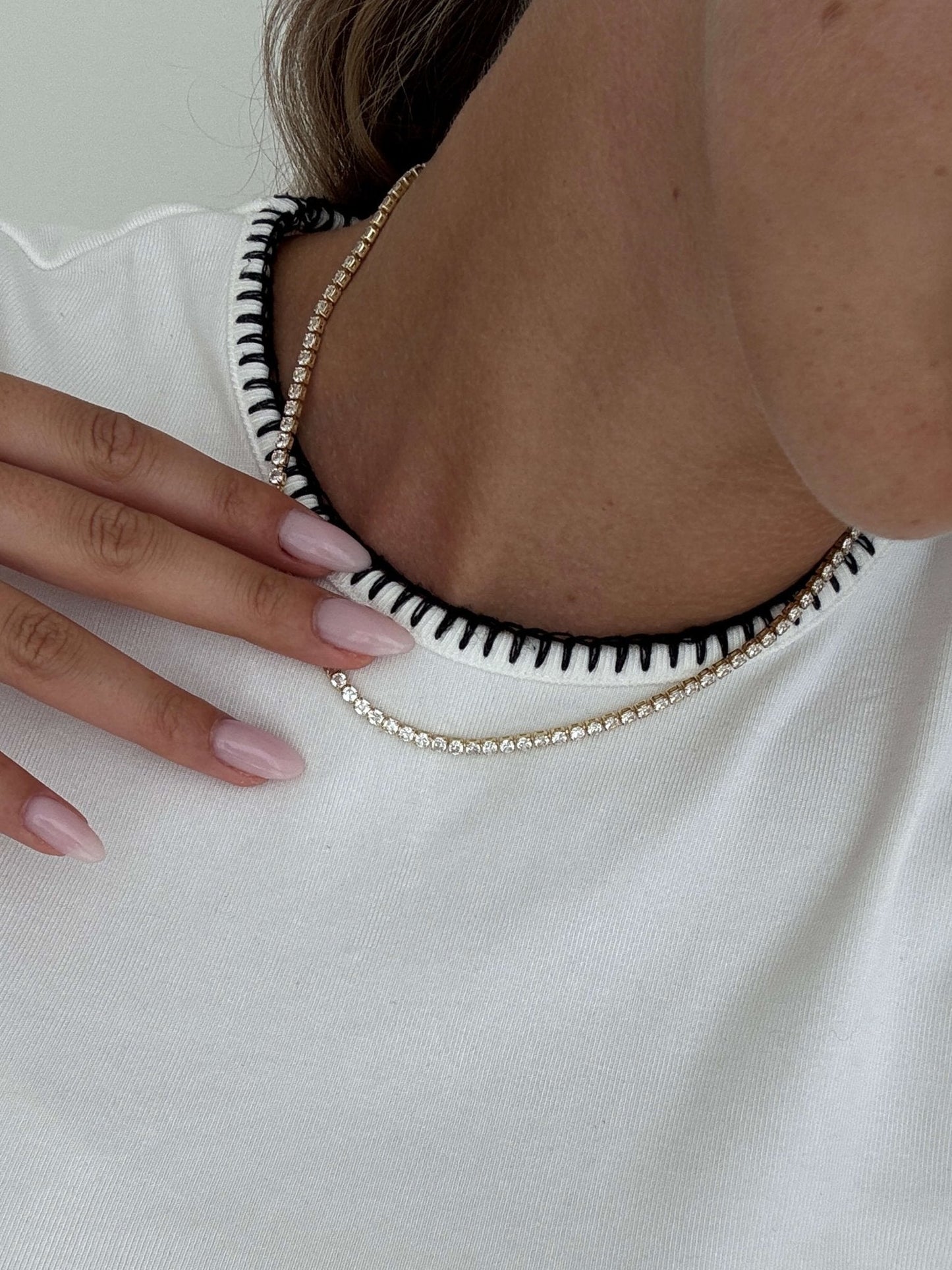 Zaza Zirconia Tennis Choker Necklace