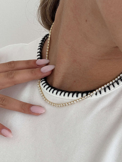 Zaza Zirconia Tennis Choker Necklace