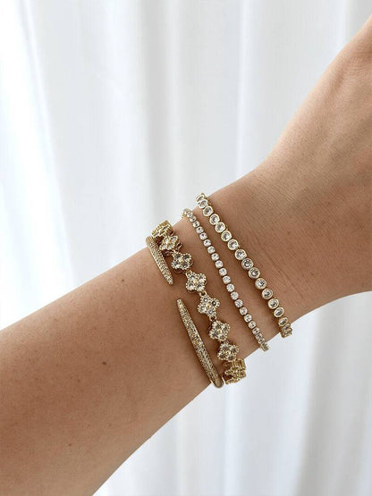 Alba Round Cut Zirconia Bezel Tennis Bracelet
