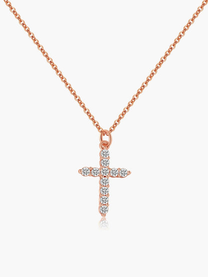 Collier pendentif croix en zircone Ariadne