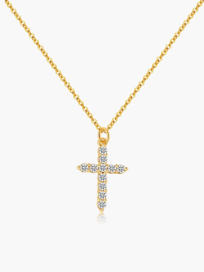Collier pendentif croix en zircone Ariadne