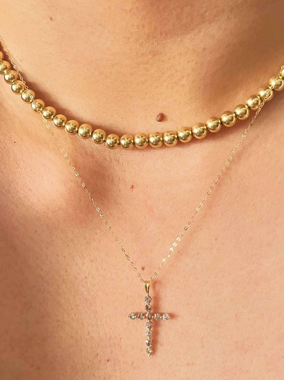 Collier pendentif croix en zircone Ariadne