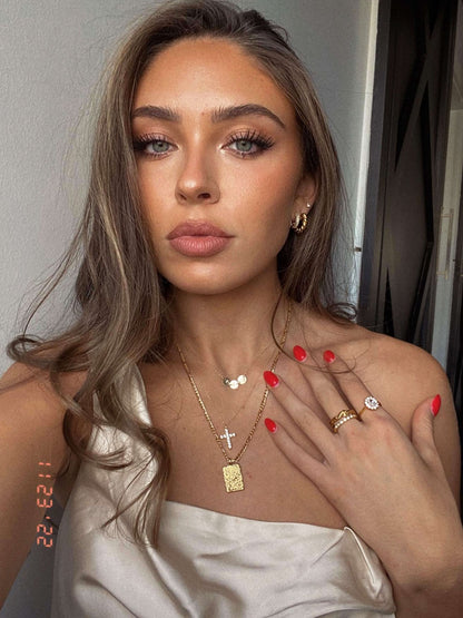 Collier pendentif croix en zircone Ariadne