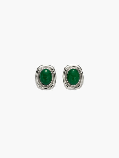 Olivia Oval Natural Stone Earrings