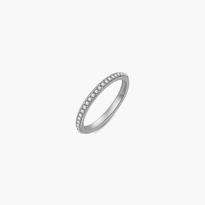 Yalina Slim Pavé Band Ring